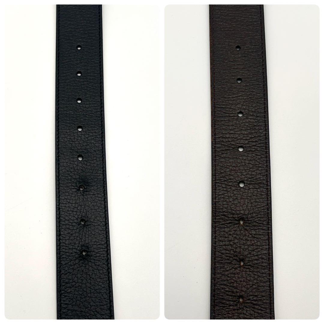 美品✨ GUCCI グッチ ベルト GGロゴ バックル リバーシブル レザー