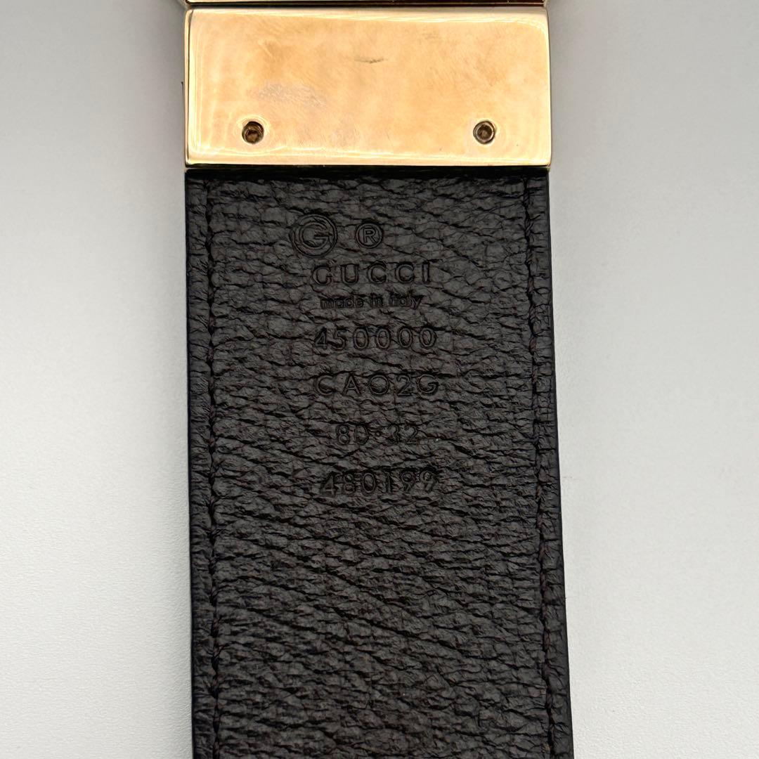 美品✨ GUCCI グッチ ベルト GGロゴ バックル リバーシブル レザー