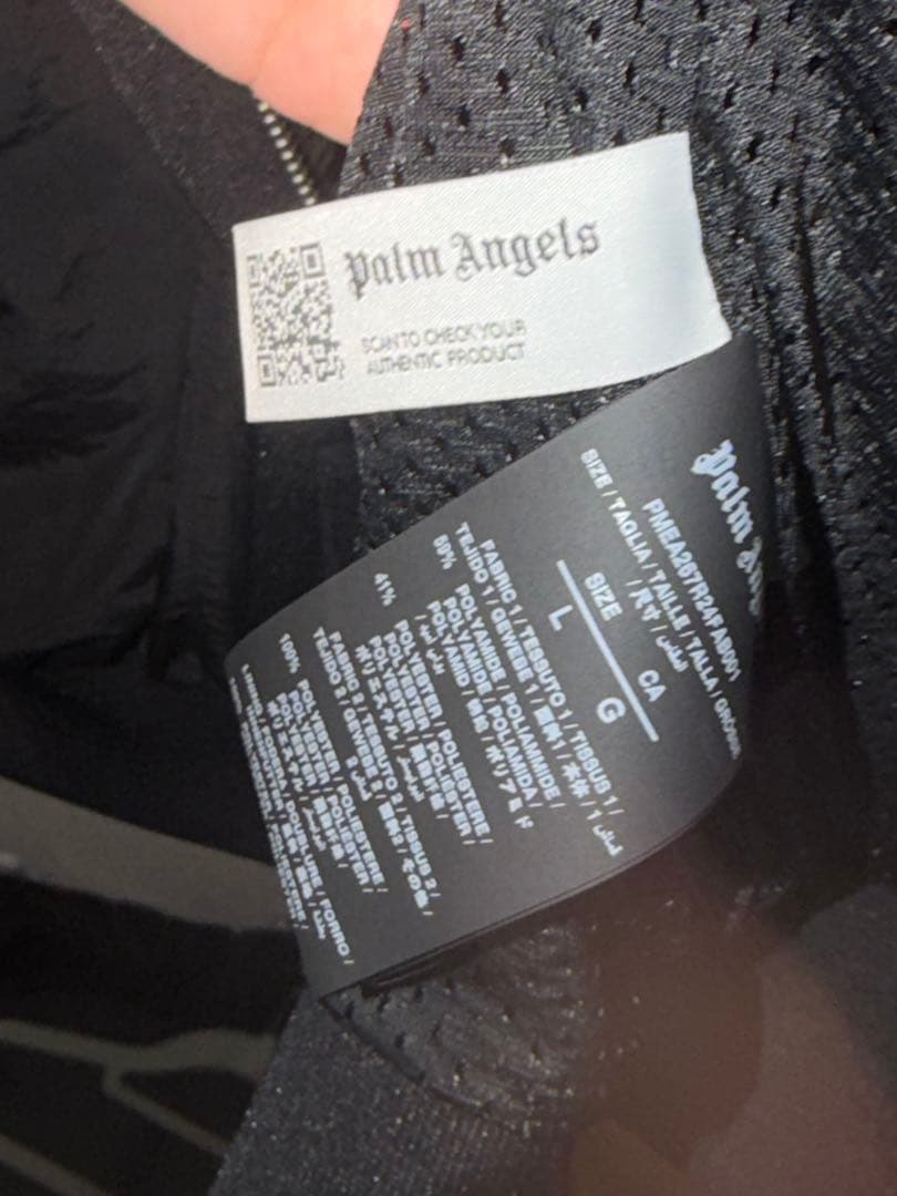 り*き様 パームエンジェルス　フード付きナイロンジャケット　ブラック