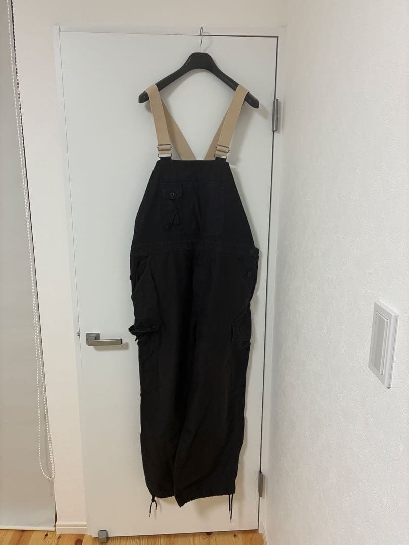 FreshService バックサテンオーバーオール ブラック