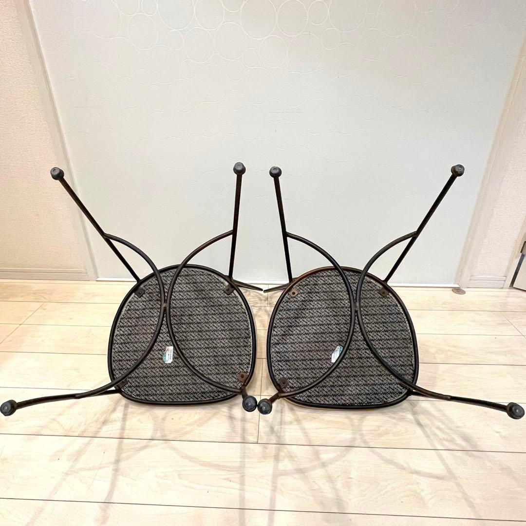 【希少】オリバー アイアンチェア 2脚セット カフェ風 ガーデンチェア 北欧