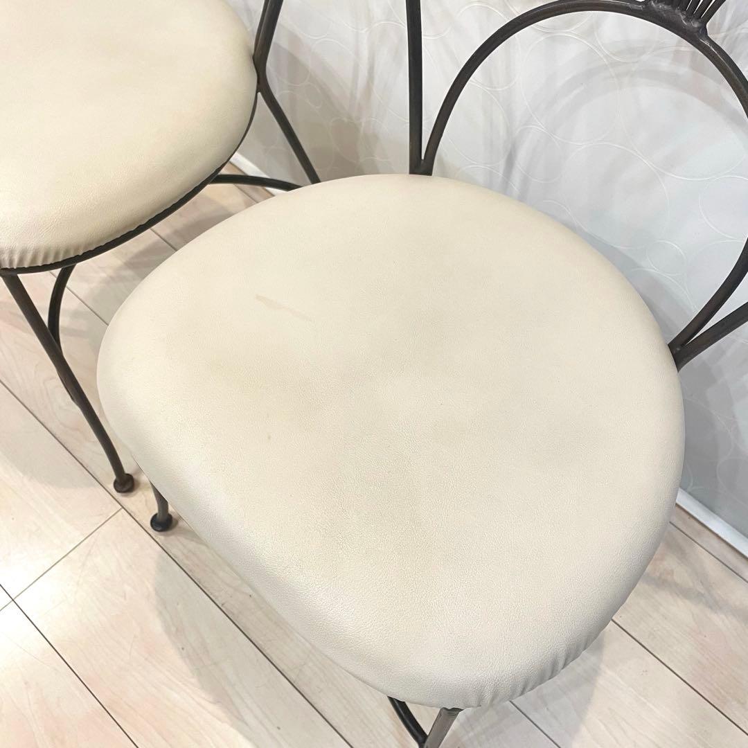 【希少】オリバー アイアンチェア 2脚セット カフェ風 ガーデンチェア 北欧