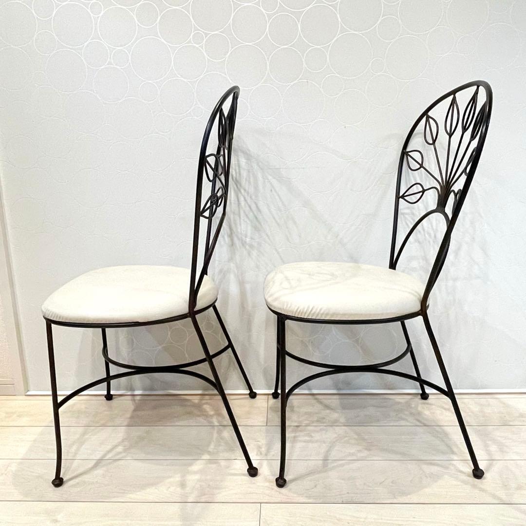 【希少】オリバー アイアンチェア 2脚セット カフェ風 ガーデンチェア 北欧