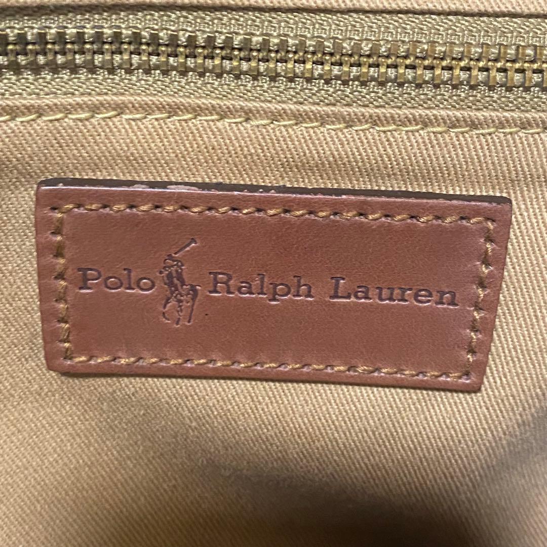 【極美品】Polo Ralph Lauren ミニボストン チェック柄 レザー