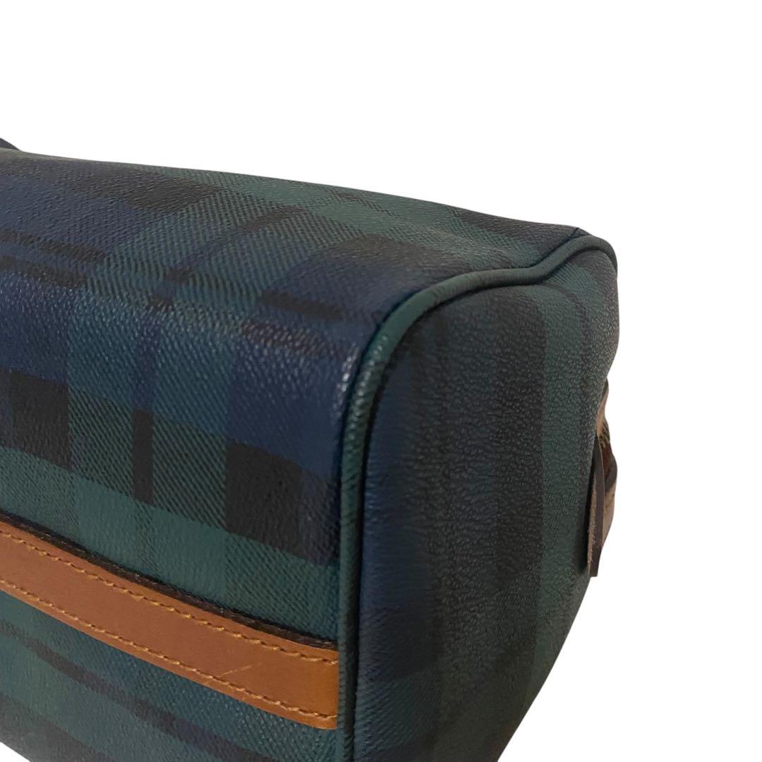 【極美品】Polo Ralph Lauren ミニボストン チェック柄 レザー