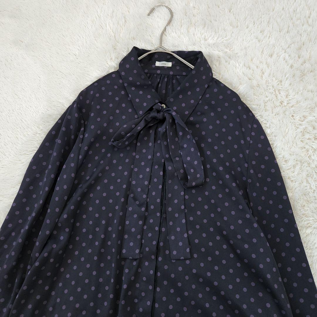 メル　美品✨IENA イエナ サテンドットタイ付ブラウス　ボウタイ　リボン