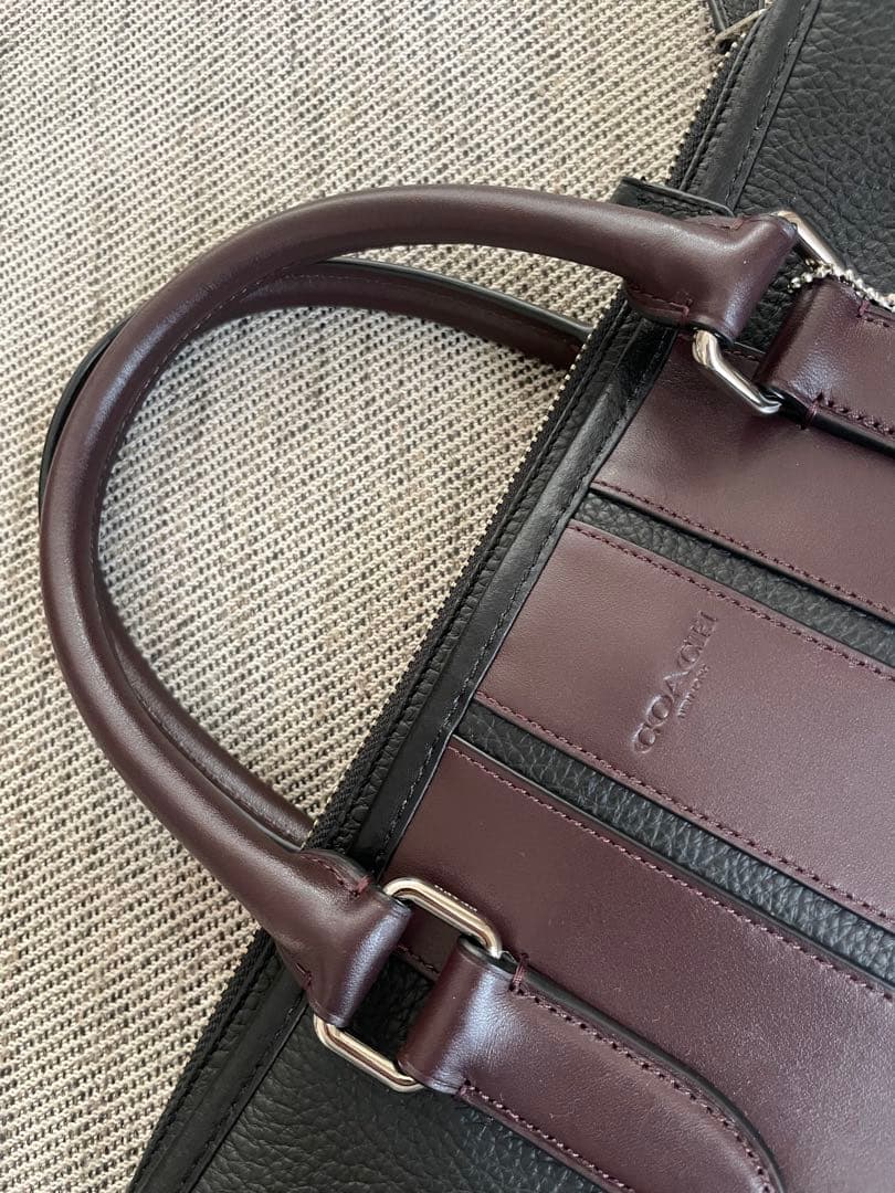 COACH ビジネスバッグ ブラック/ブラウン レザー