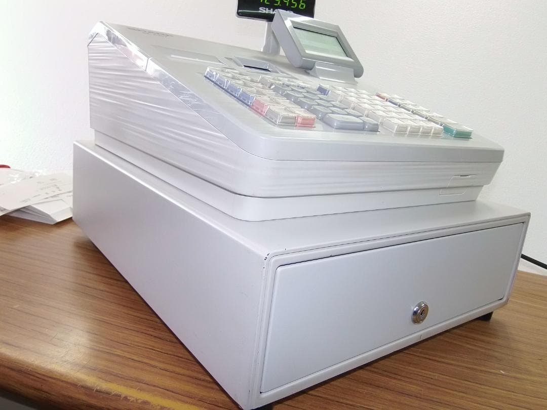 325すぐ使える設定無料XE-A407W　20部門シャープインボイスレジスター