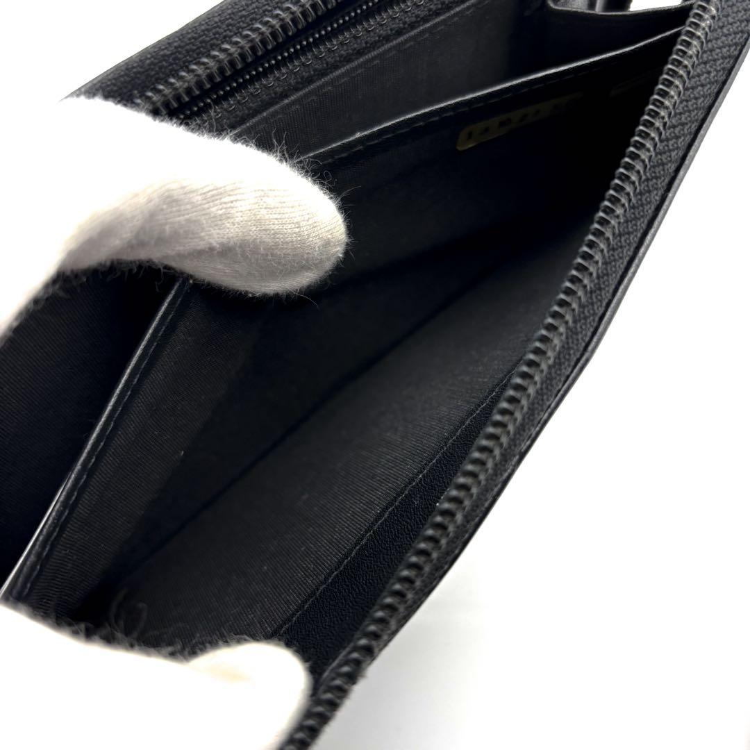 【極美品✨新型】シャネル 長財布 ココステッチ キャビア ラウンドジップ 黒