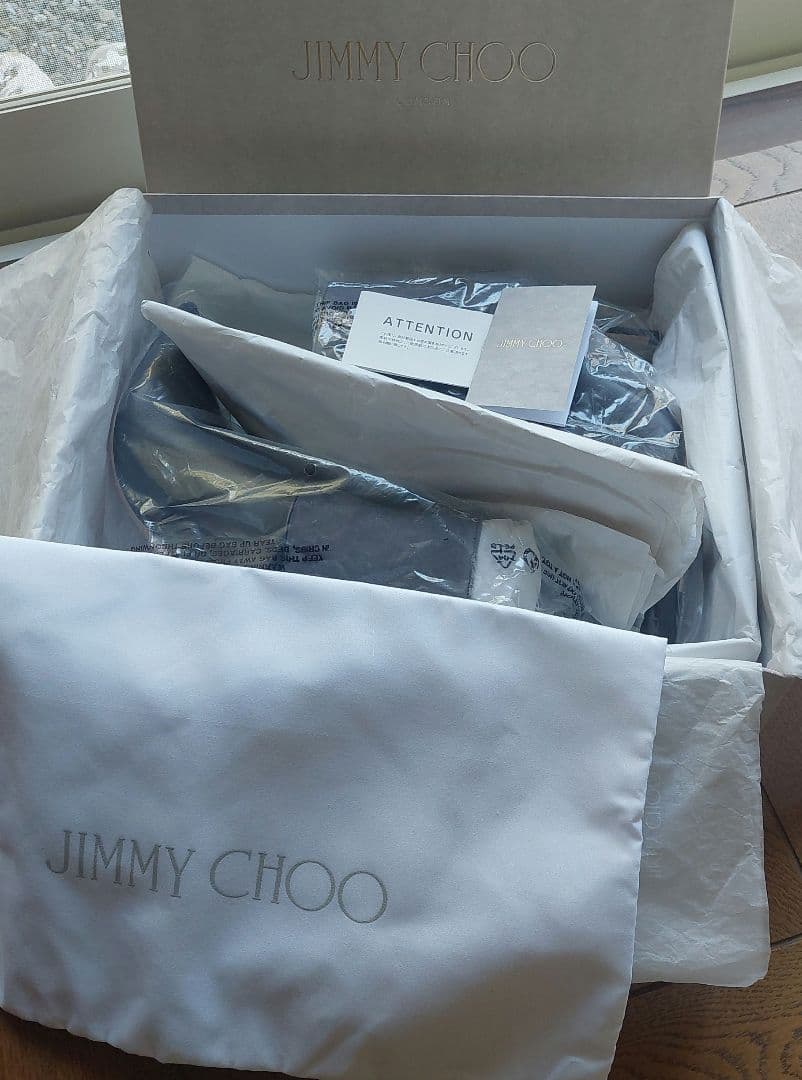 JIMMY CHOO⭐グレー ポインテッドトゥ新品未使用24,5cm