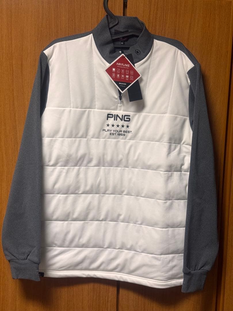 コ*リ様 【新品】PING ハーフジップシャツ　ゴルフウェア　ホワイト　LLサイ