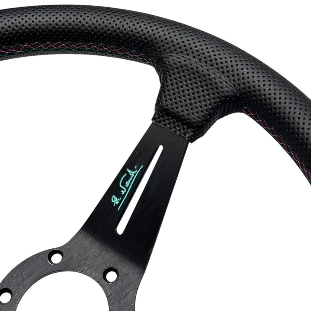 NARDI x HKS スタイル ディープ コーン レザー ステアリング