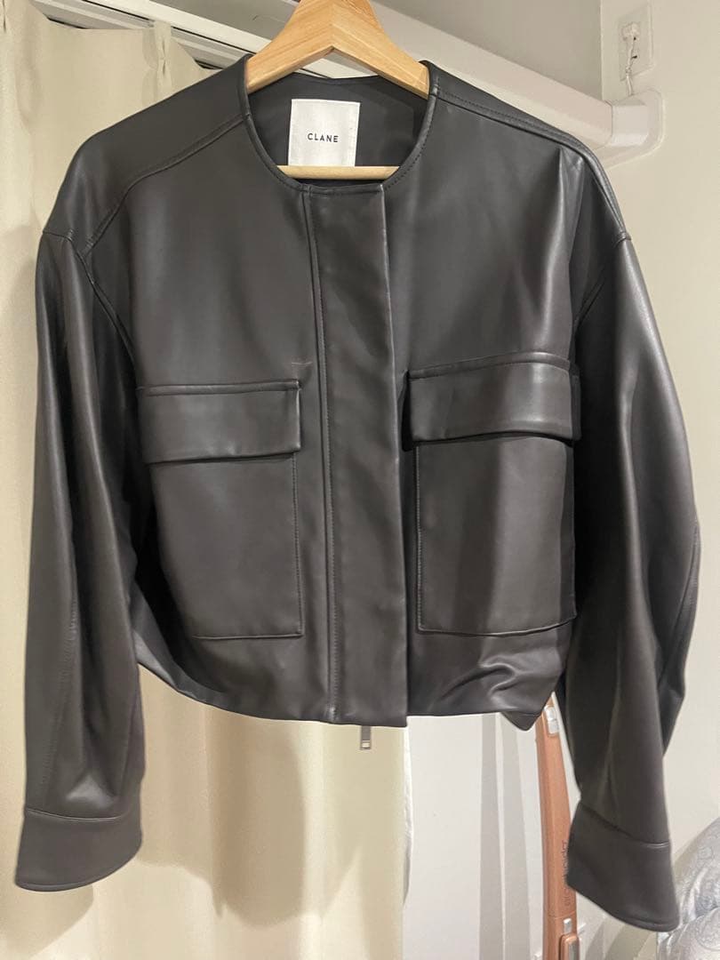 ジャケット・アウター CLANE VEGAN LEATHER SHORT JACKET