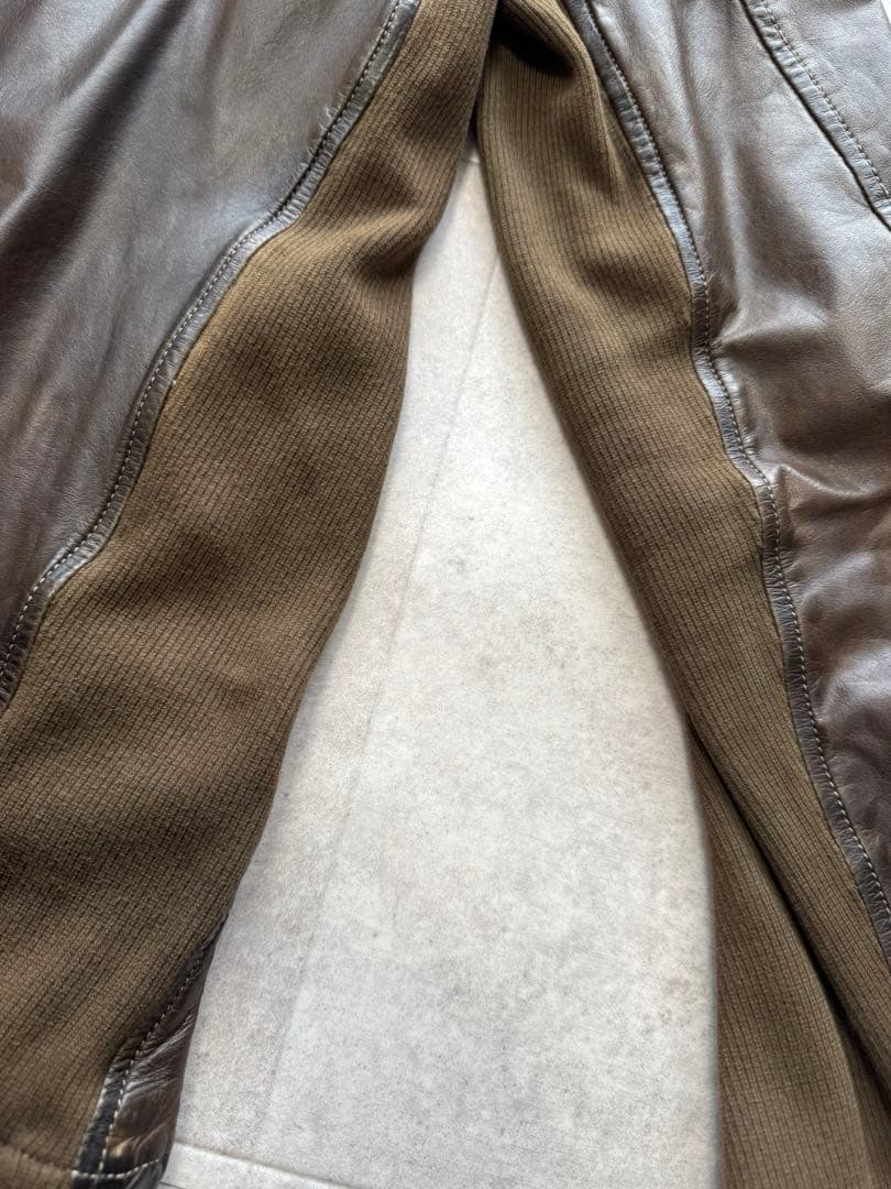 キョウジマルヤマ 後染め加工 高級仔牛革 カーフスキン レザージャケット