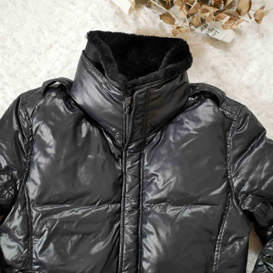 【極美品】AKM　ダウンジャケット　ファー取り外し可能　ブラック　Mサイズ