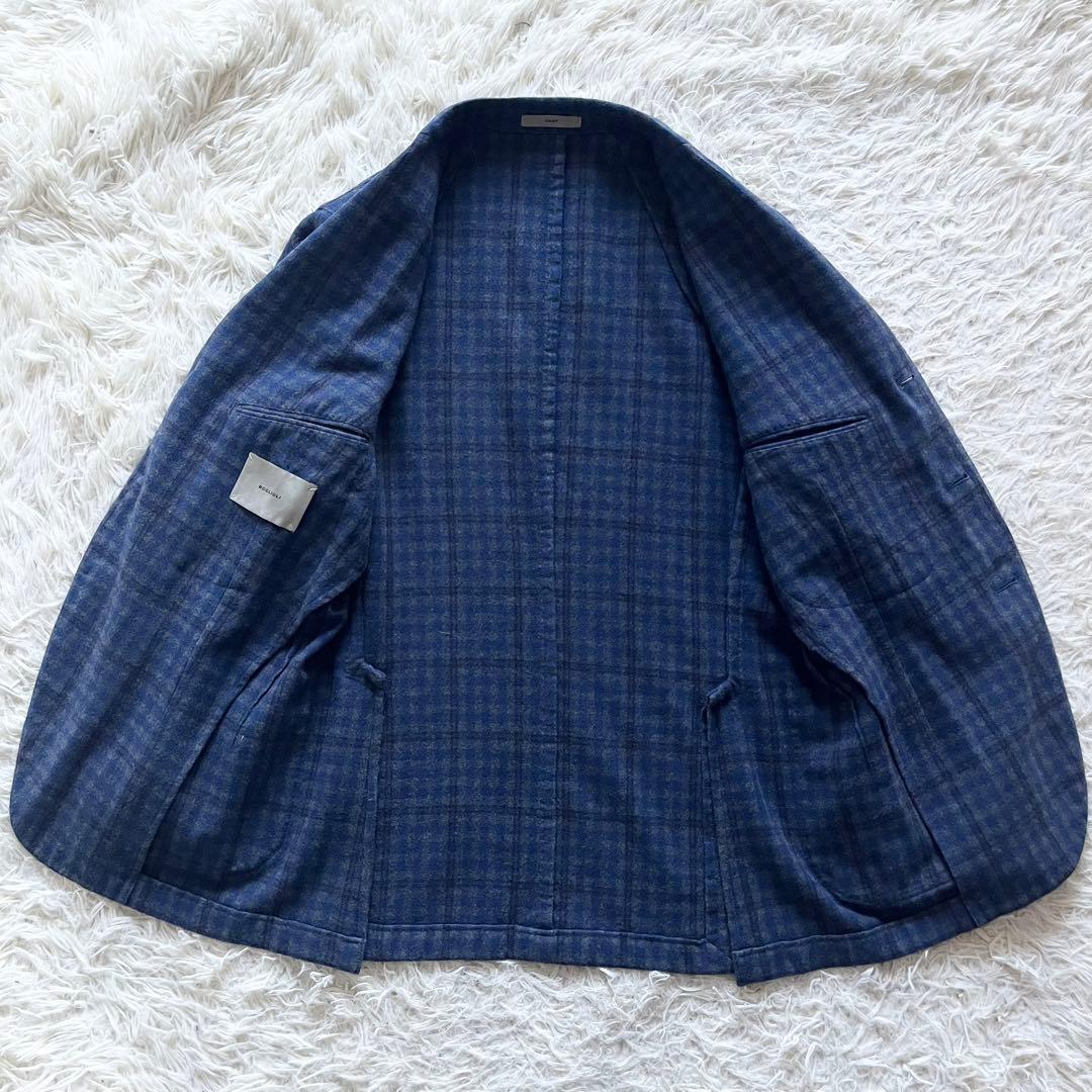 <極美品>BOGLIOLI COAT ブルー カシミヤ ウール ジャケット 48