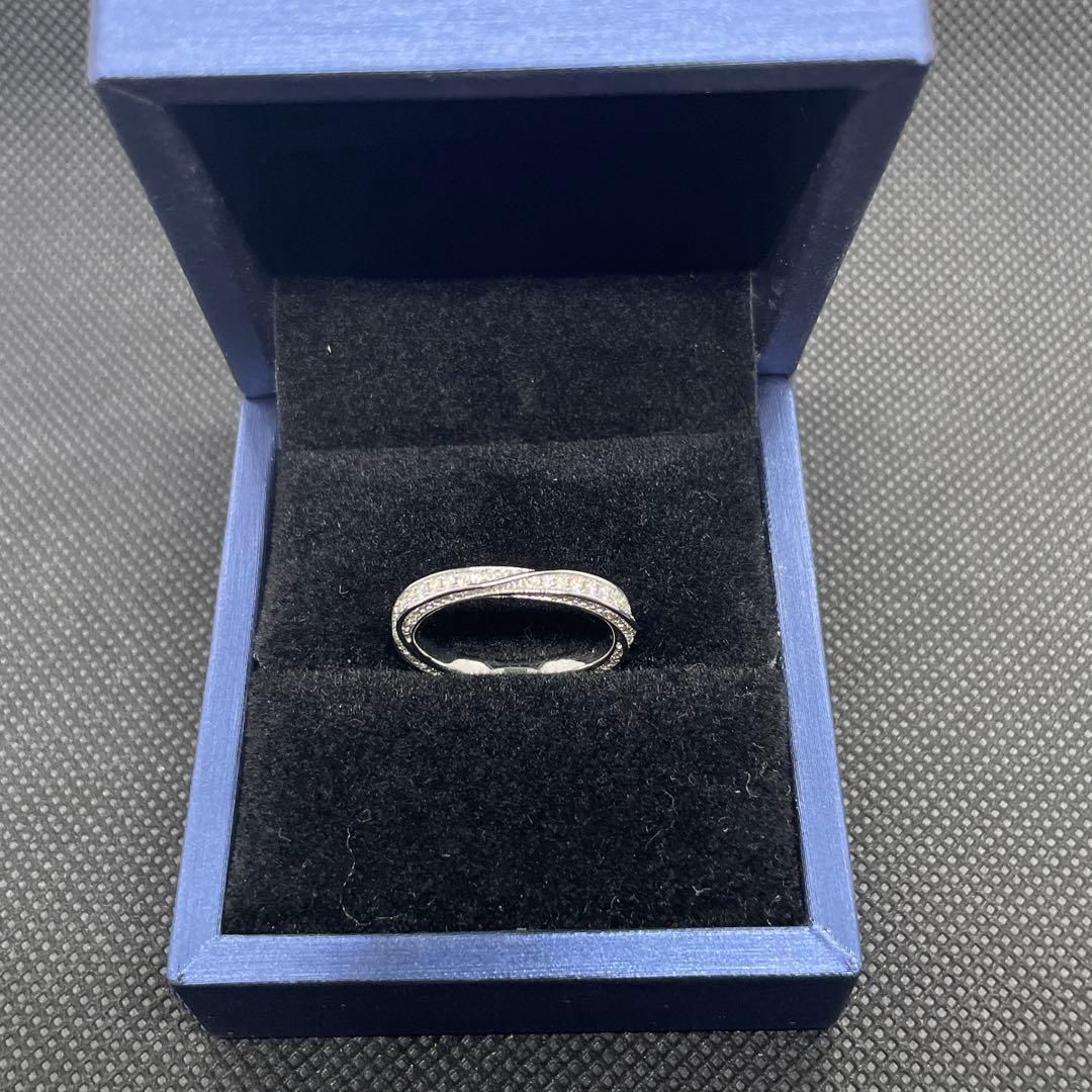 モアサナイト ツイスト フルエタニティ リング　シルバー