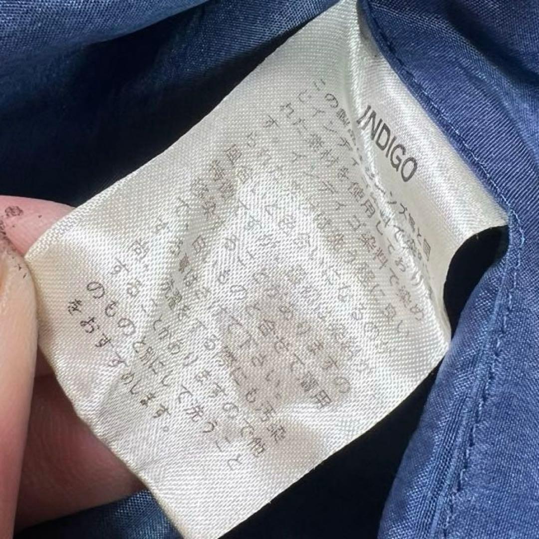 80s 筆タグ シルク混 イッセイミヤケ インディゴ染め ブラウス 変形 M