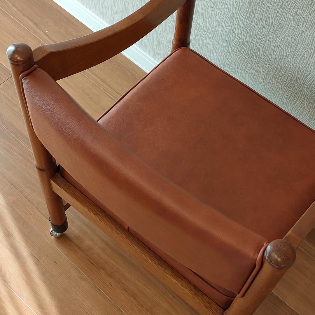 〈美品〉ヴィンテージ　アームチェア　キャスター付き　ダイニング