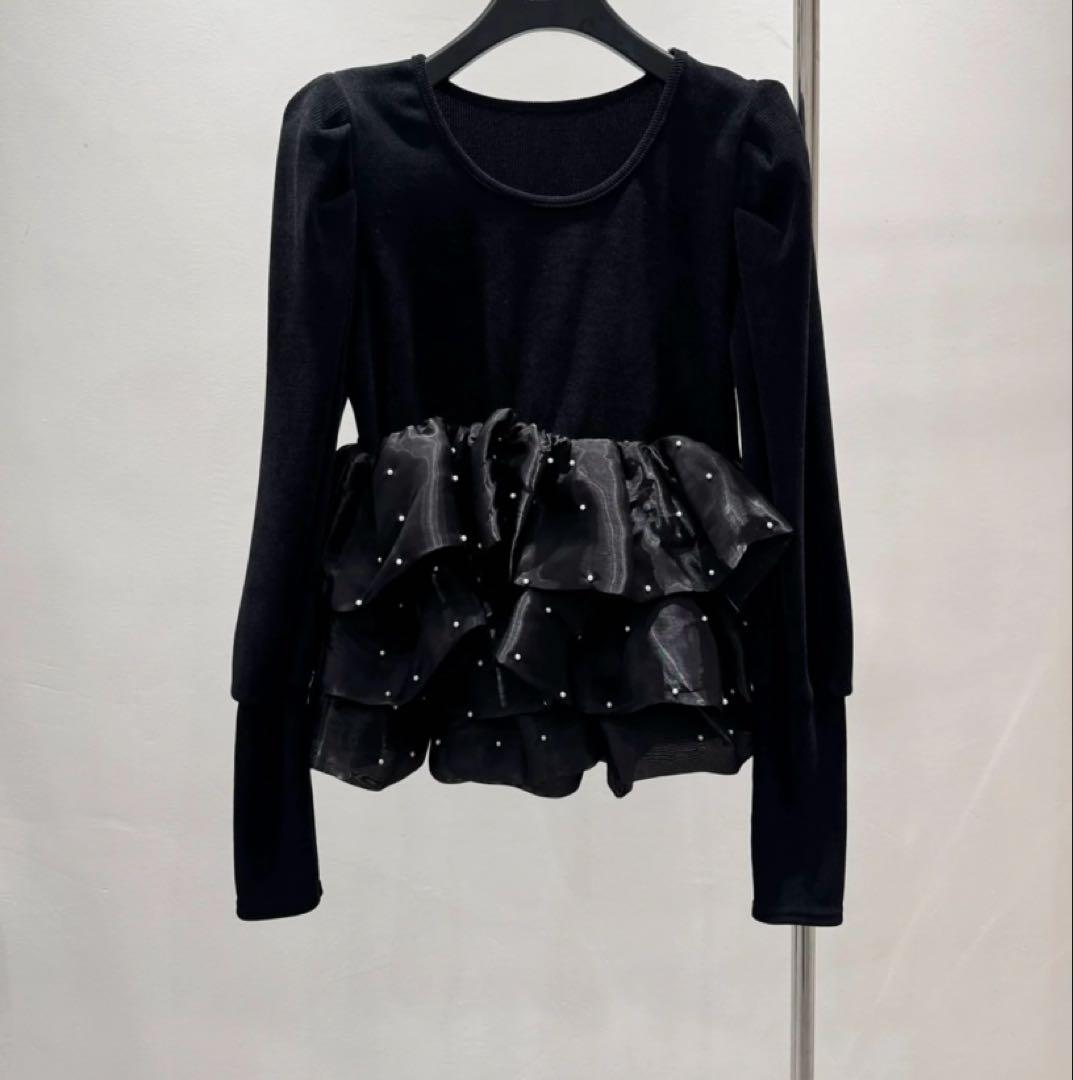 【ラスト1点】Bibiy. AMELIE PEPURAMU KNIT ブラック