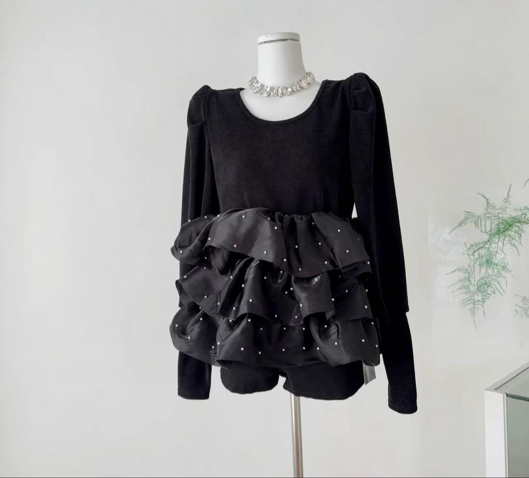 【ラスト1点】Bibiy. AMELIE PEPURAMU KNIT ブラック