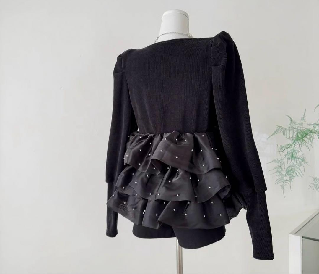 【ラスト1点】Bibiy. AMELIE PEPURAMU KNIT ブラック