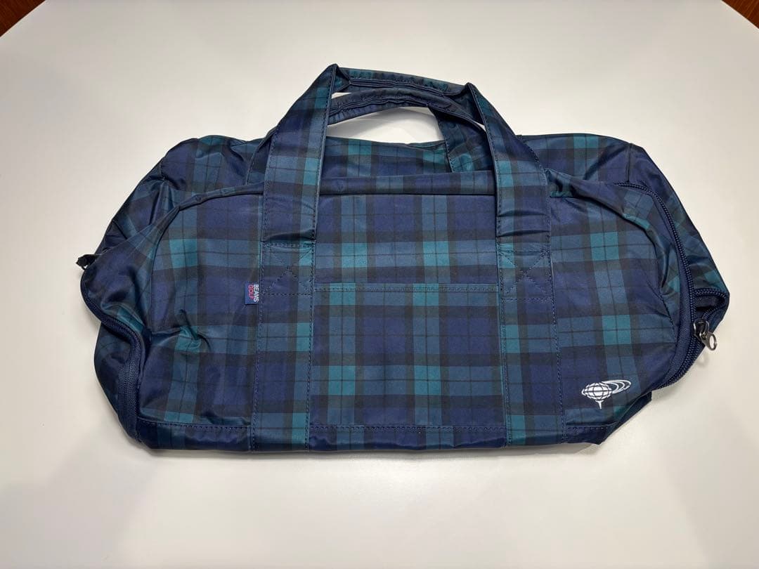 BEAMS GOLFブラックウォッチ シューズケース付き ボストンバッグ