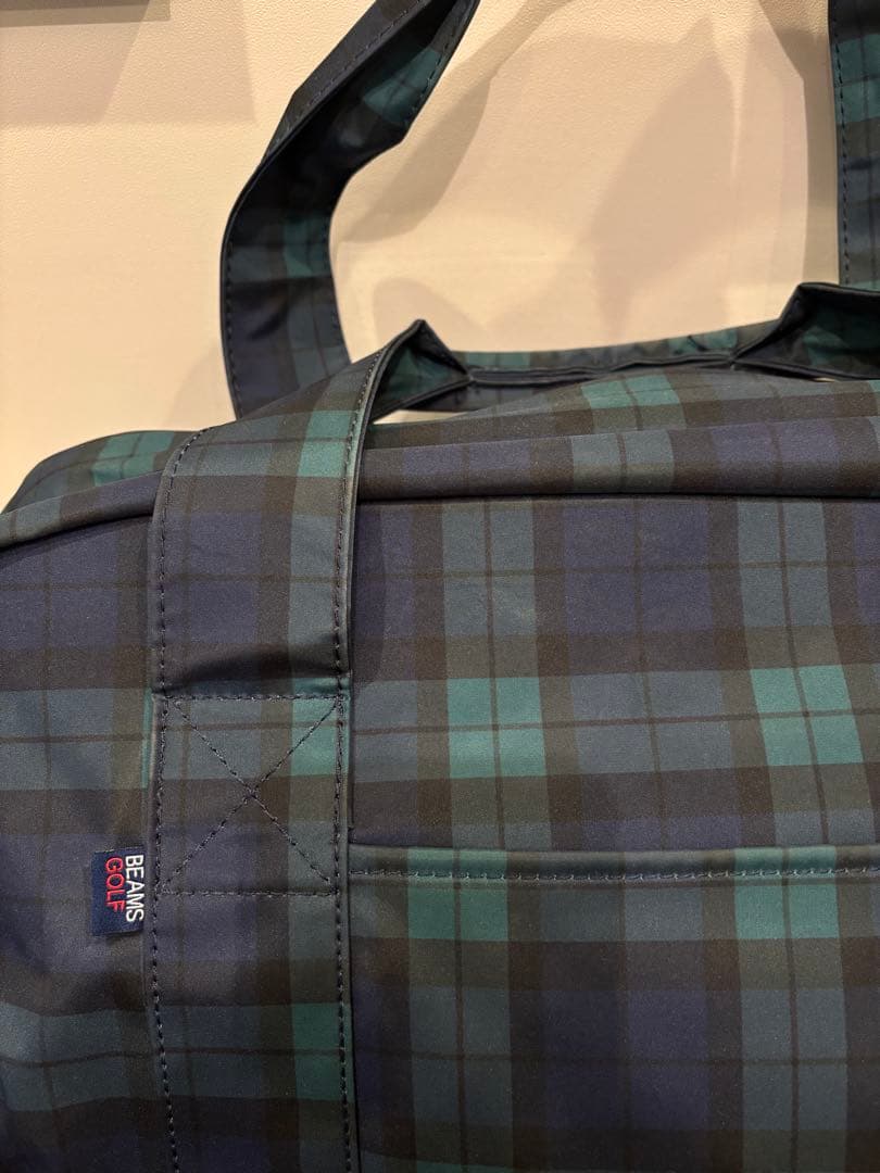 BEAMS GOLFブラックウォッチ シューズケース付き ボストンバッグ