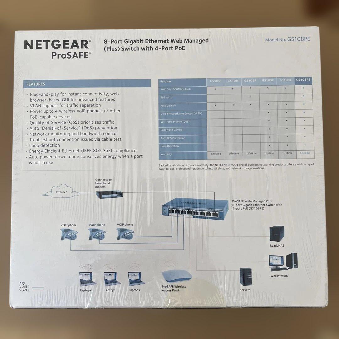 NETGEAR GS108PE-300JPS 8ポートスイッチ