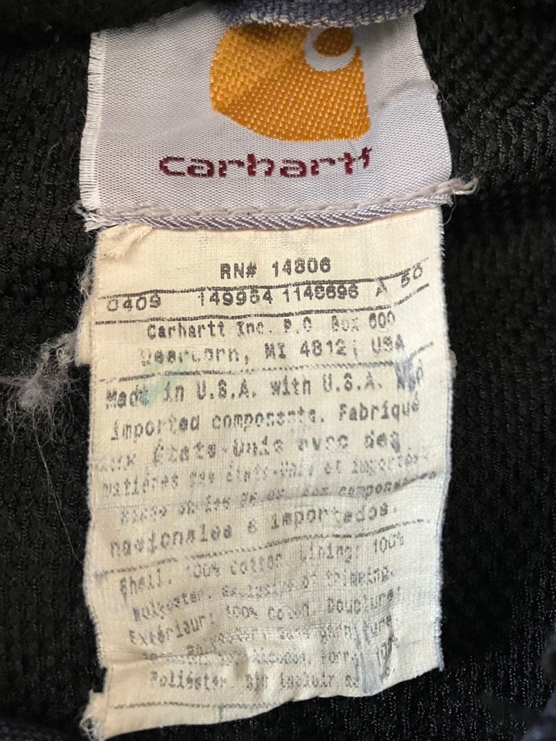 90s USA製 Carhartt アクティブジャケット フェードネイビー