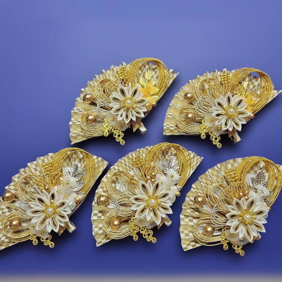 えり《水引素材》友禅和紙使用扇子