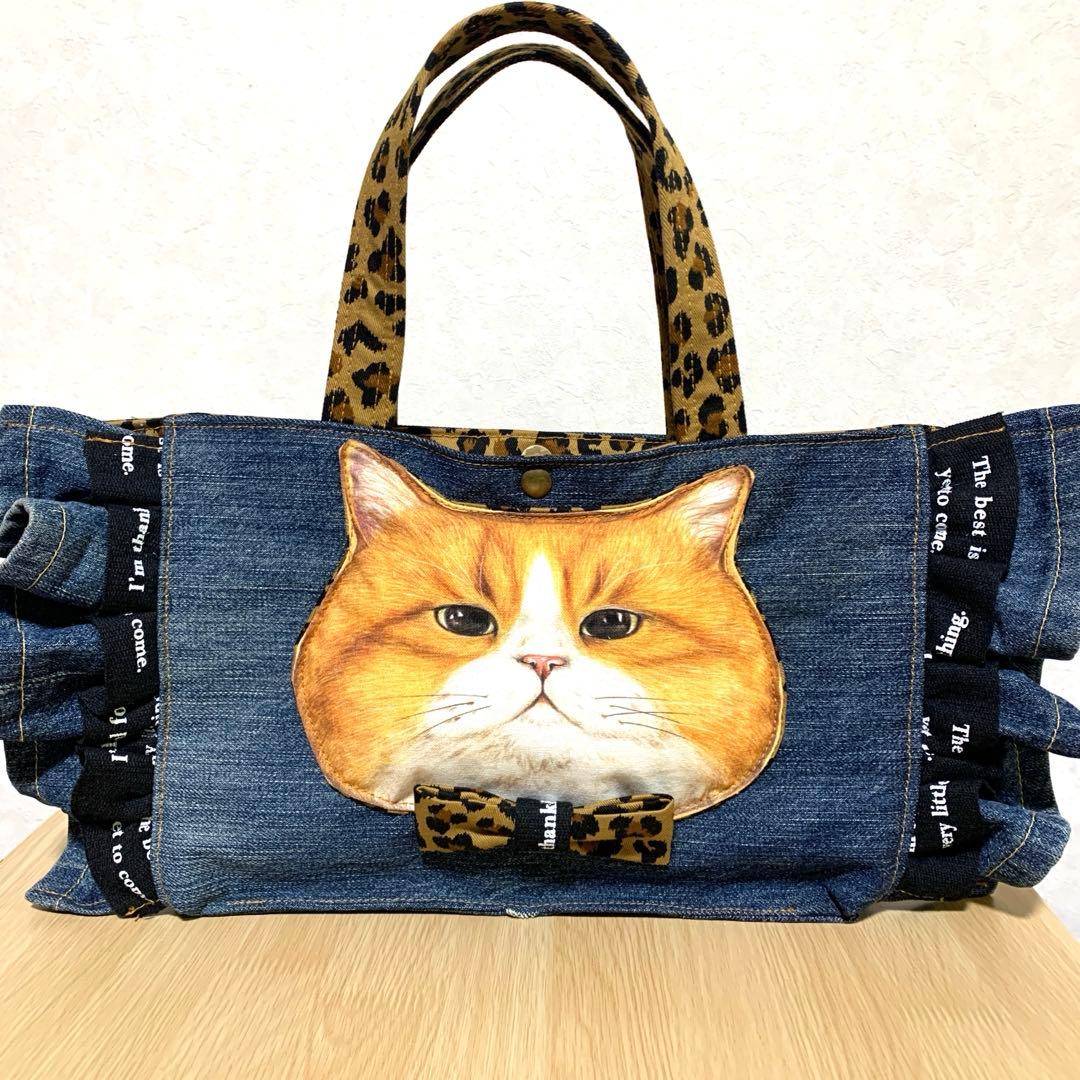 ゆ*ら様 コヤンイサムチョン　ハンドメイド　デニム　フリル　トートバッグ