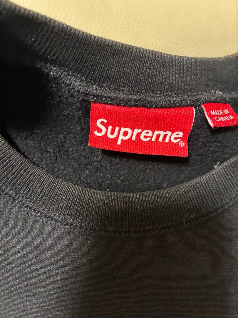 Supreme ブラック ロゴスウェット