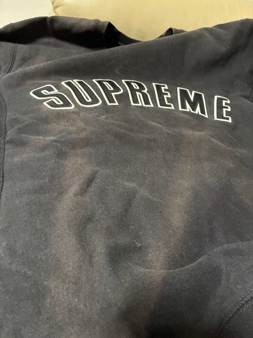 Supreme ブラック ロゴスウェット