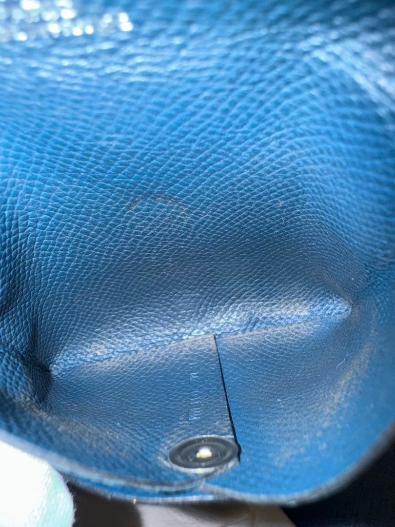 HERMES バスティア　ダークブルー レザー ケース