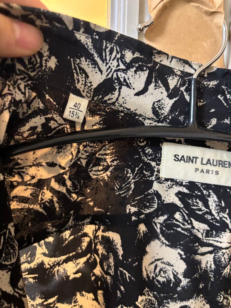 総柄フラワーシルク長袖シャツ20ss