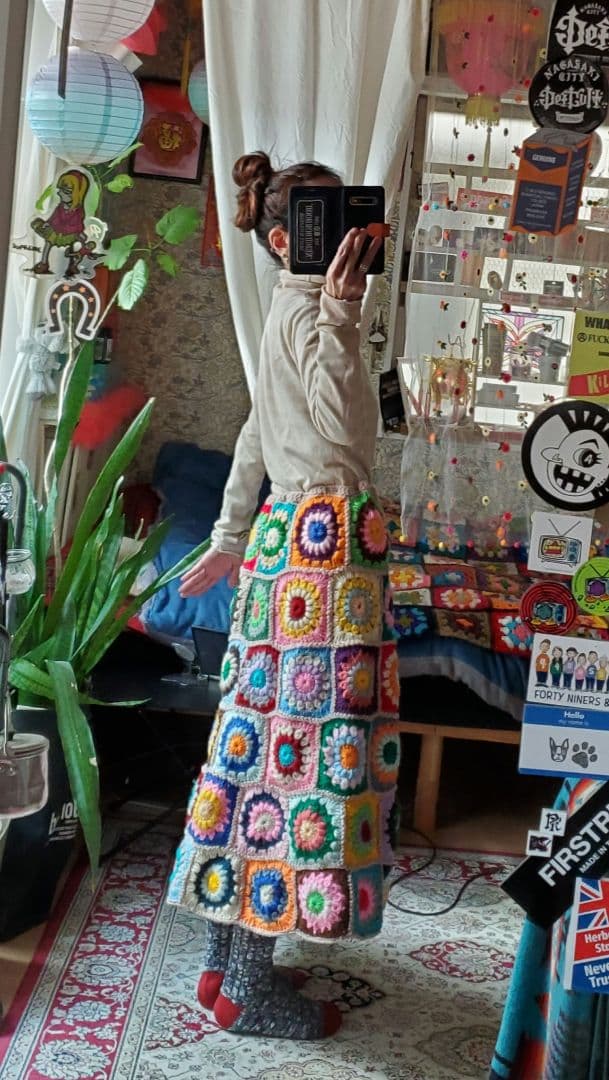 カラフル グラニースクエア スカート sizeL ロング