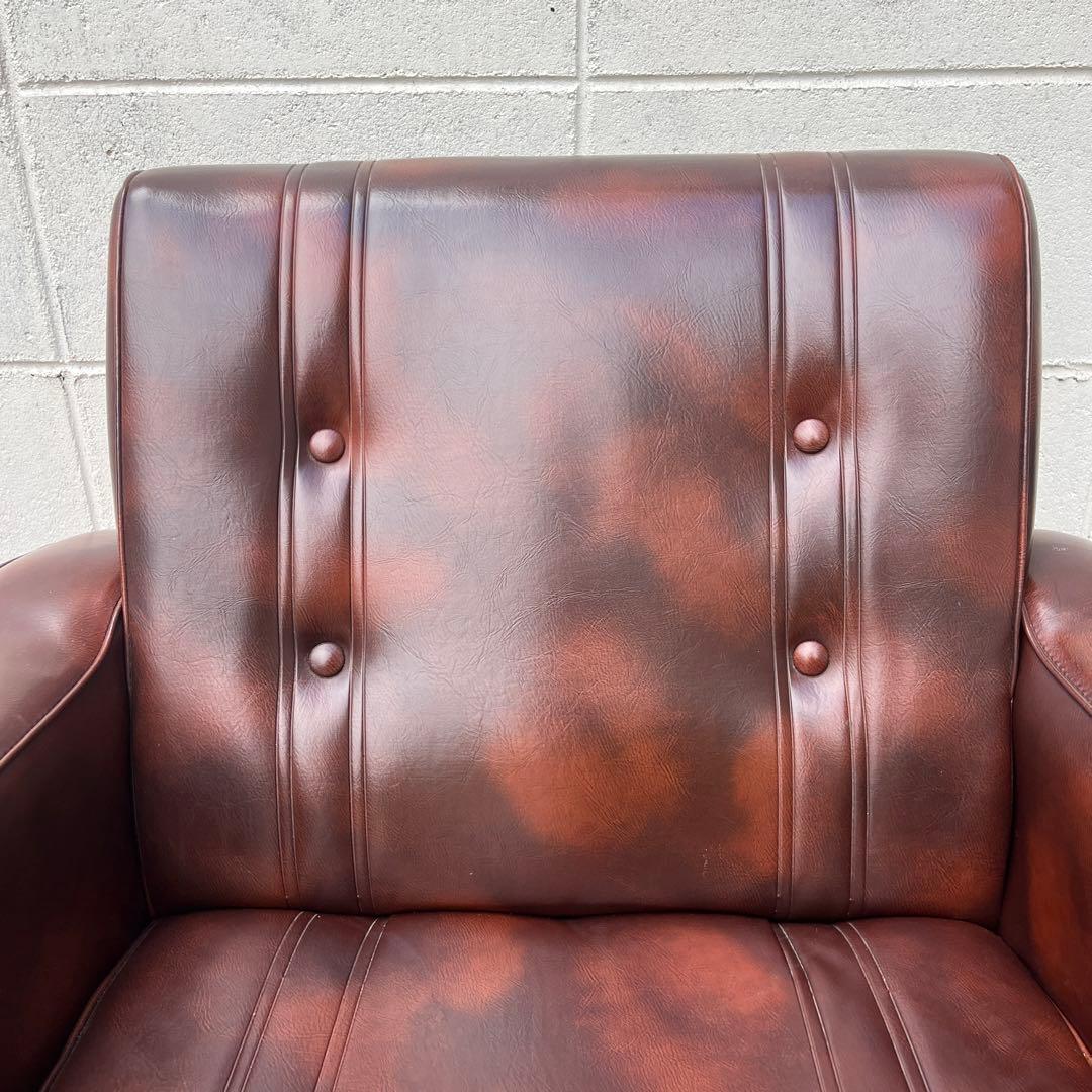 ミッドセンチュリー 古家具◾️マーブル柄 一人掛け シングルソファ ラウンジソファ