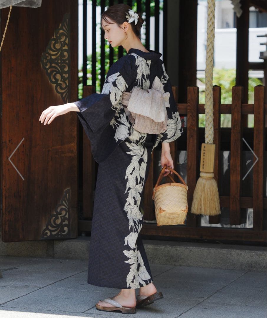 utatane 粋紺市松にチューリップ 【8/18までクロネコページ】