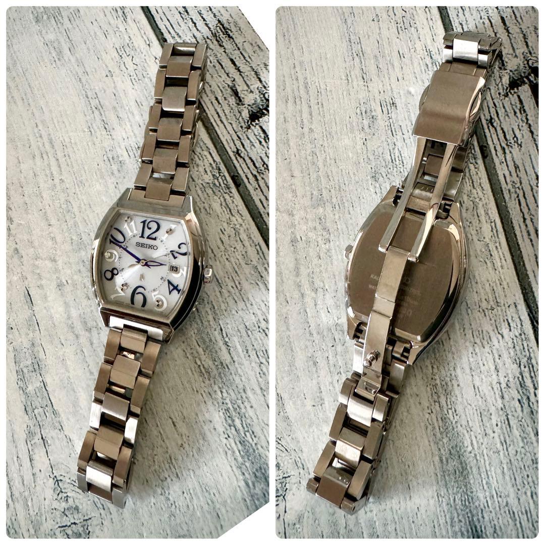 【希少】SEIKO ルキア 1B22-0BC0 電波ソーラー トノー型 青調