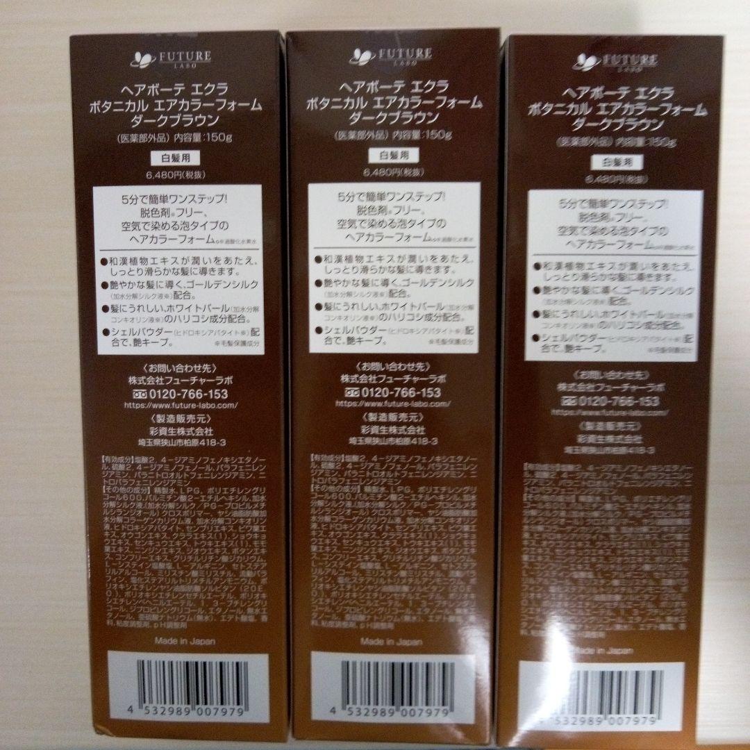 新品未使用3本ヘアボーテエクラ ボタニカル　エアカラーフォーム