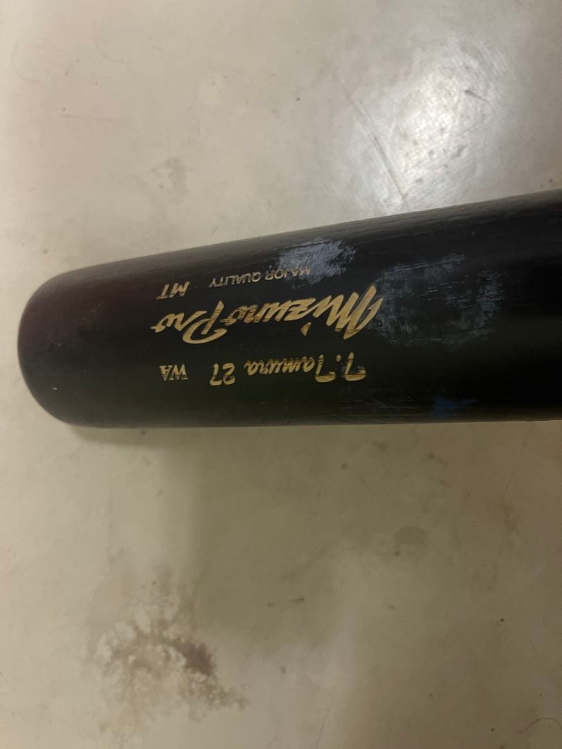 千葉ロッテマリーンズ　田村龍弘　実使用　ミズノプロ　木製バット