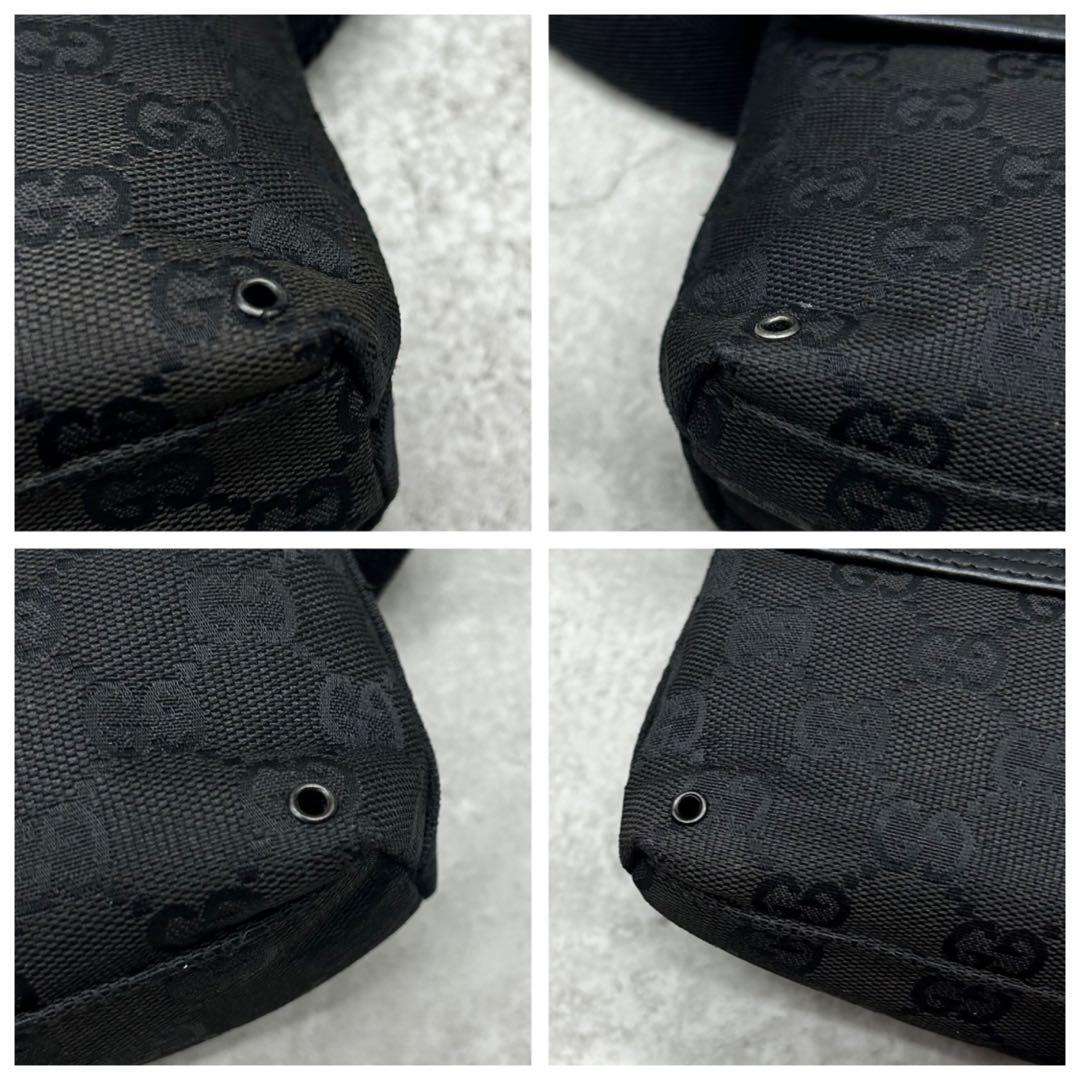 美品✨グッチ ウエストポーチ GG柄 ジャッキー キャンバス 黒