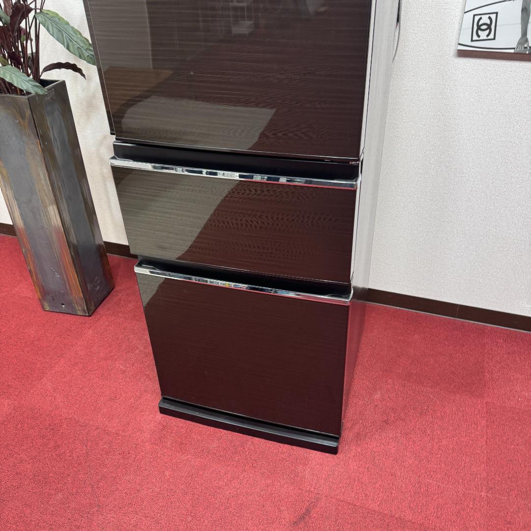 都内23区配送無料　美品三菱3ドア冷蔵庫330L　製氷有2020年製お洒落な茶色