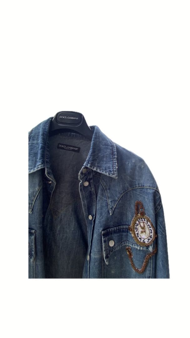 DOLCE & GABBANAドルチェ&ガッバーナダークブルー デニムシャツ長袖