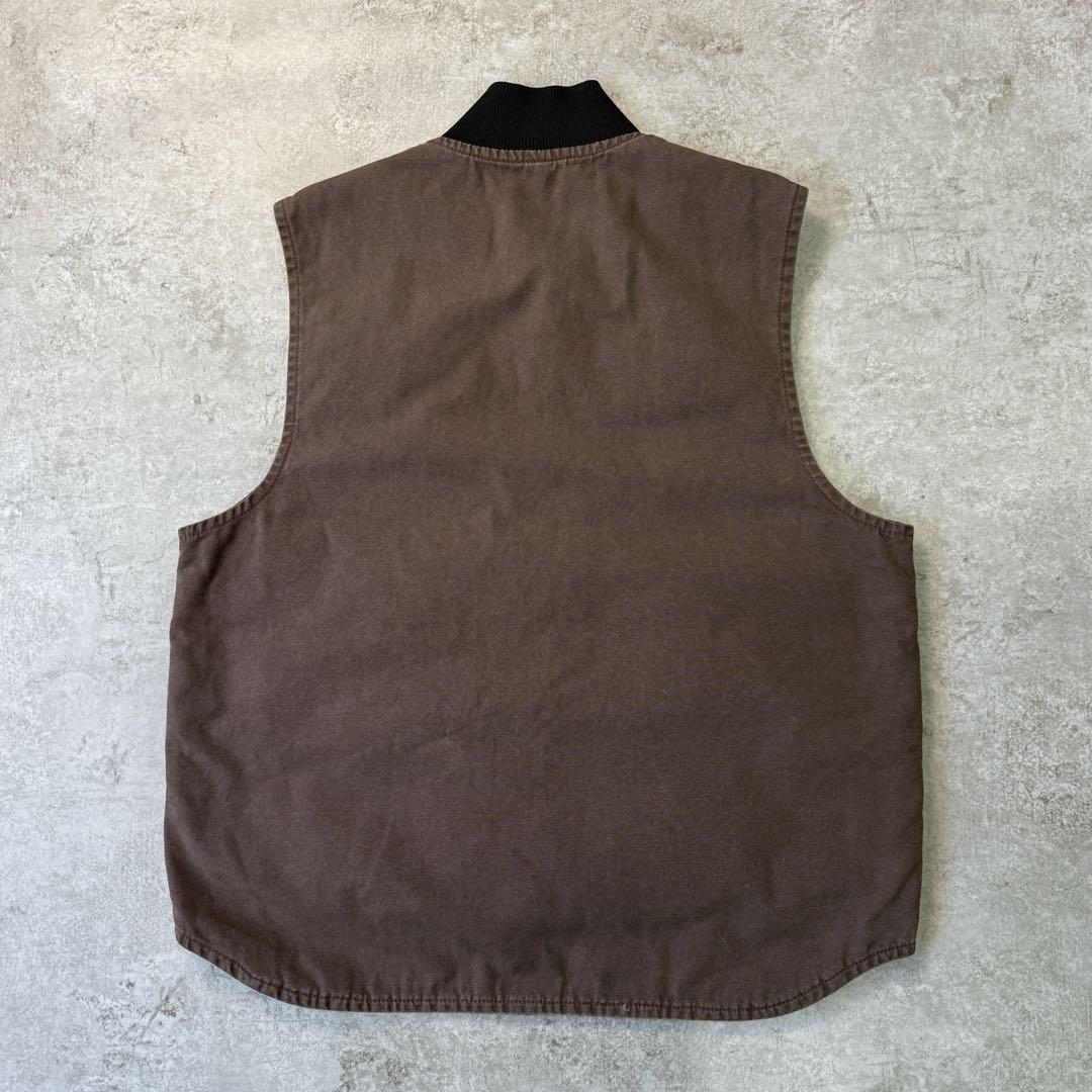 希少■carhartt カーハート【L】ダックベスト ブラウン フェード 雰囲気