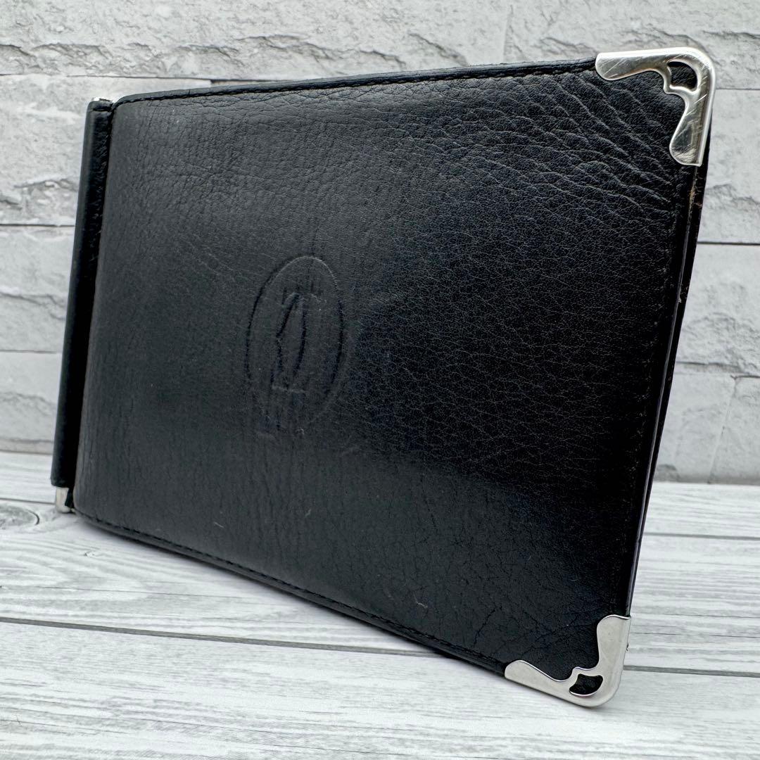 【美品】カルティエ マスト ドゥ マネークリップ バイカラー カーフスキン