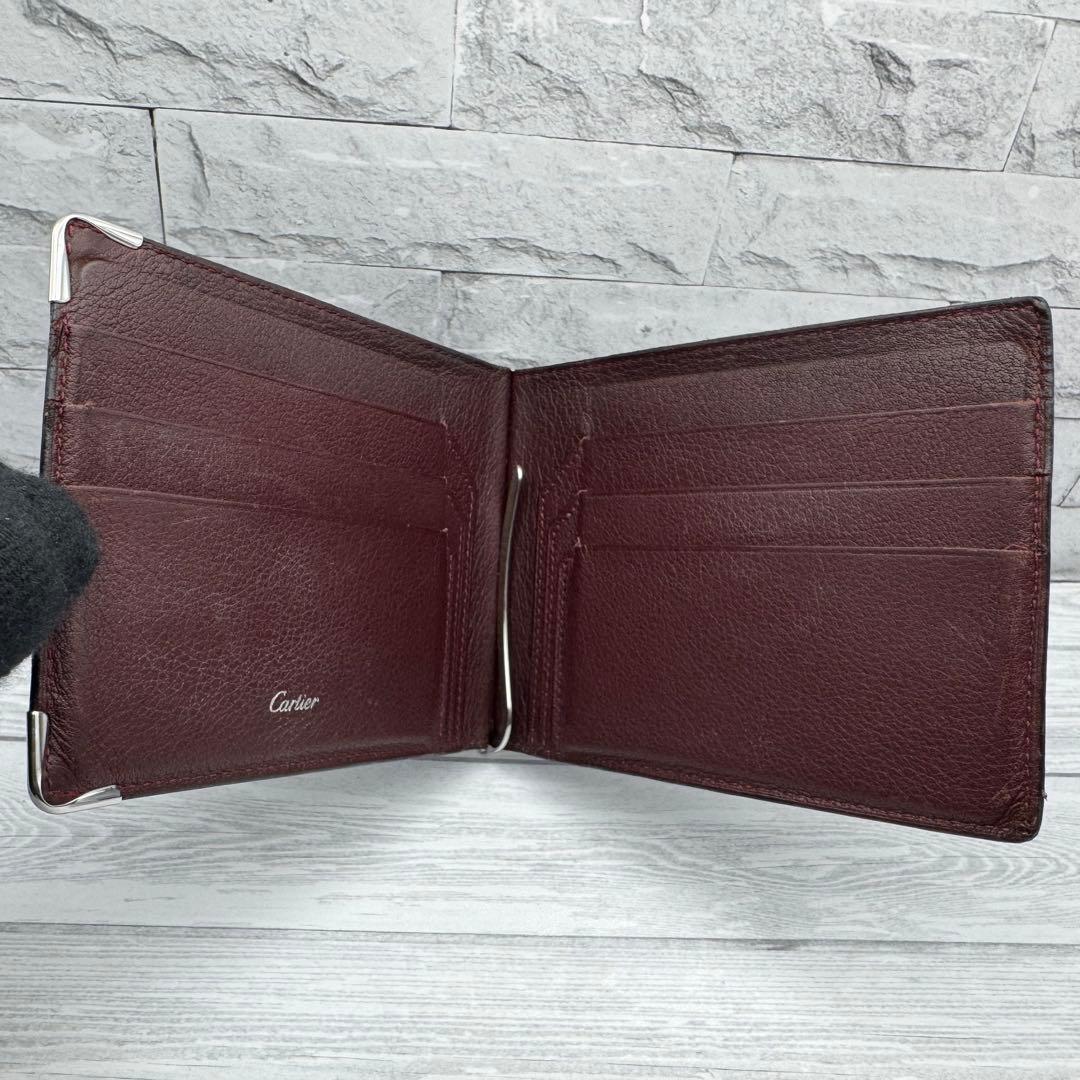 【美品】カルティエ マスト ドゥ マネークリップ バイカラー カーフスキン