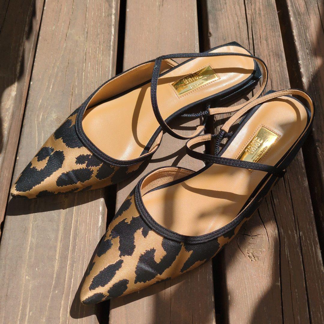 GRISEポインテッドコンビストラップスリングバック