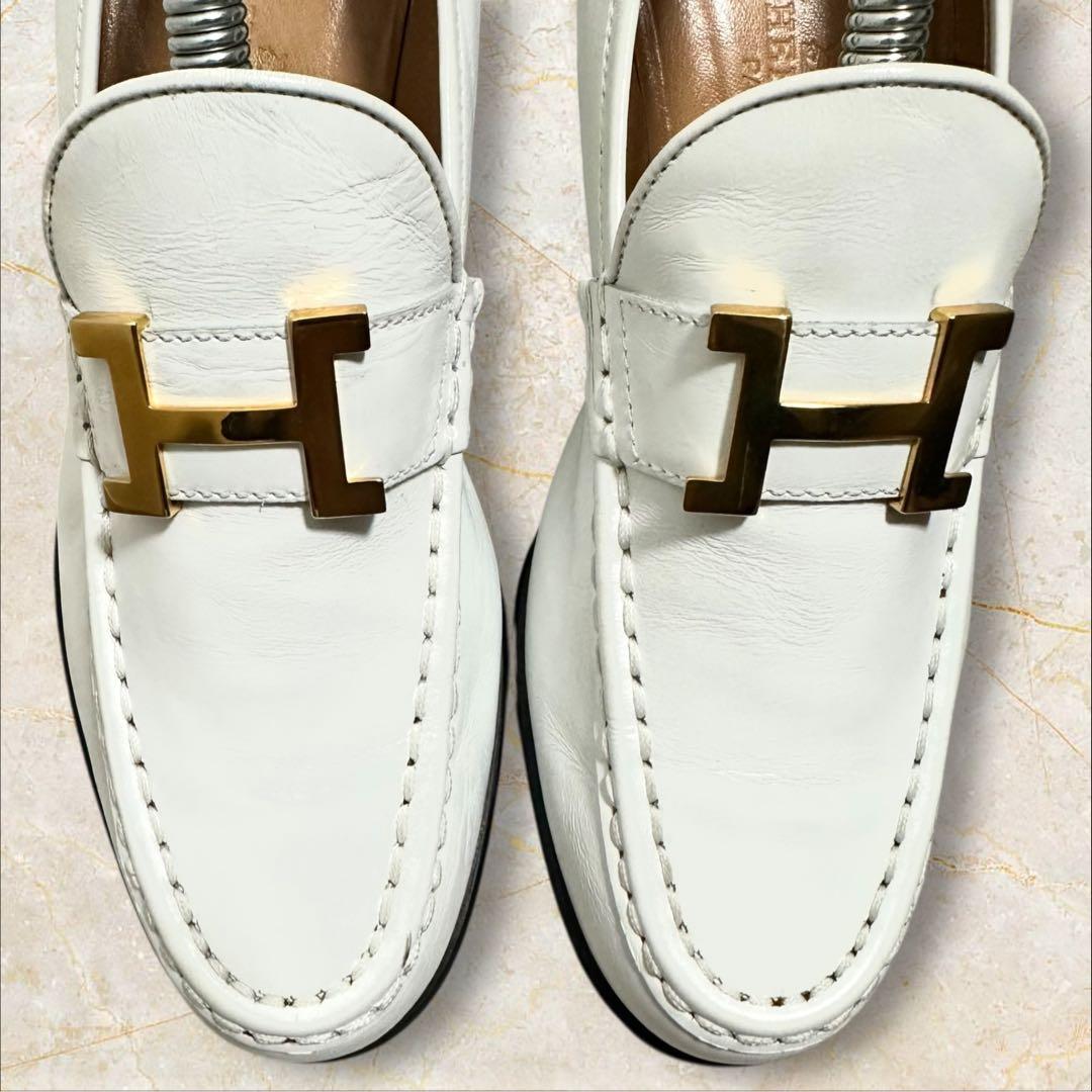 エルメス モカシンパリ ローファー ヒール 37 24cm